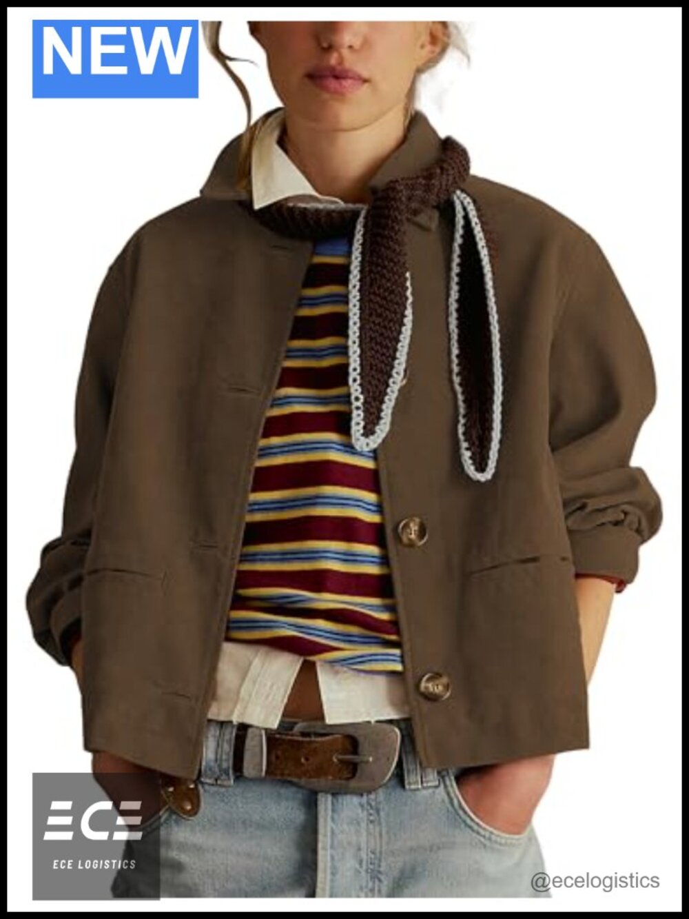 Faux Suede Cropped Jacket Button Down Blazer